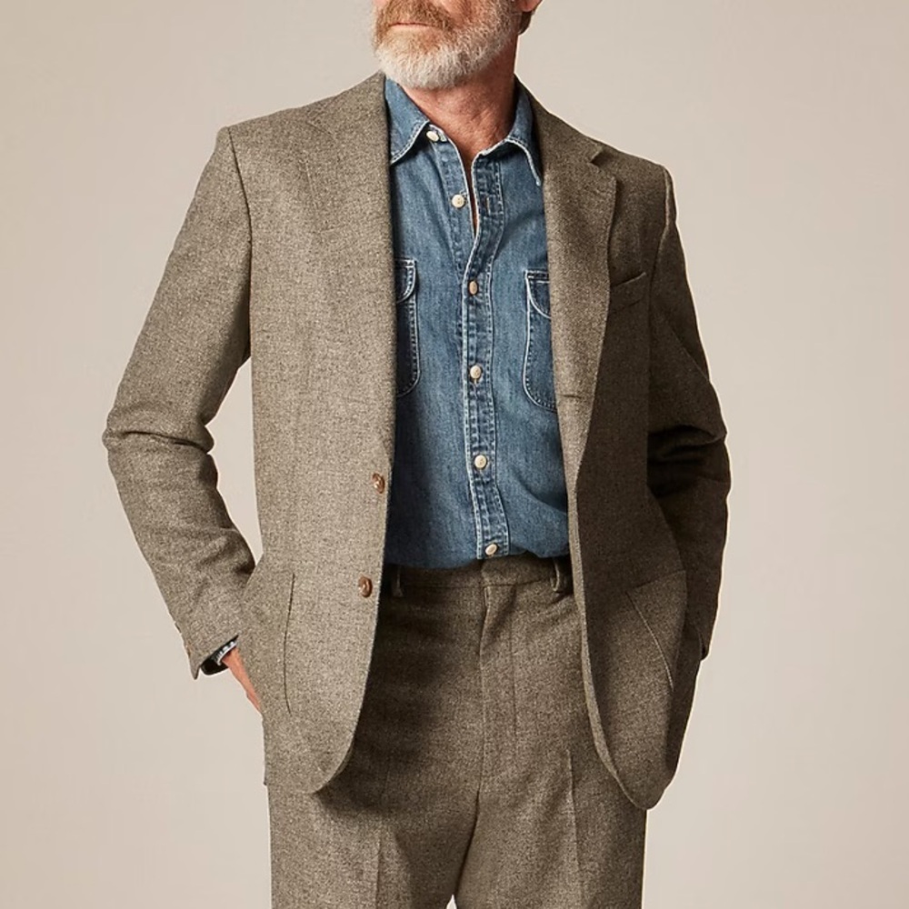 J crew pewter green Relaxed-fit suit jacket in English merino wool
